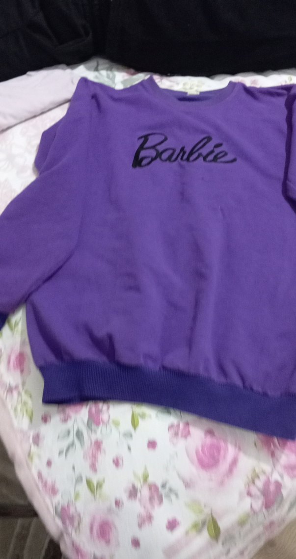 Mor Barbie Baskılı Kız Sweatshirt - Görsel 2