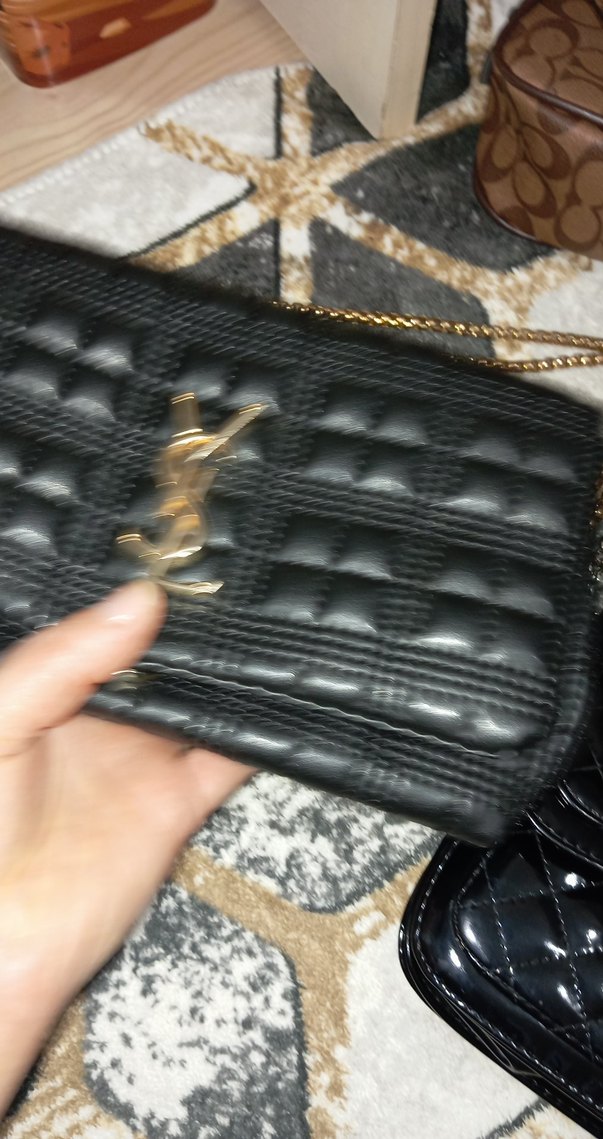 Klasik Siyah Yılan Desenli Zincirli Deri Çanta - Görsel 2