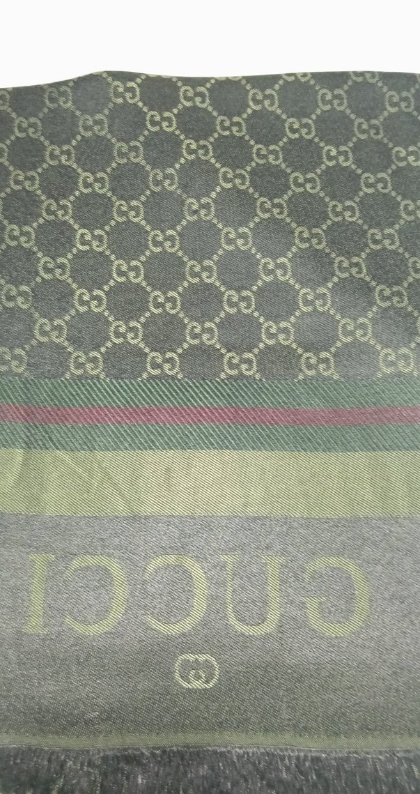 Kadın Gri Örgü Gucci Şal - Görsel 2