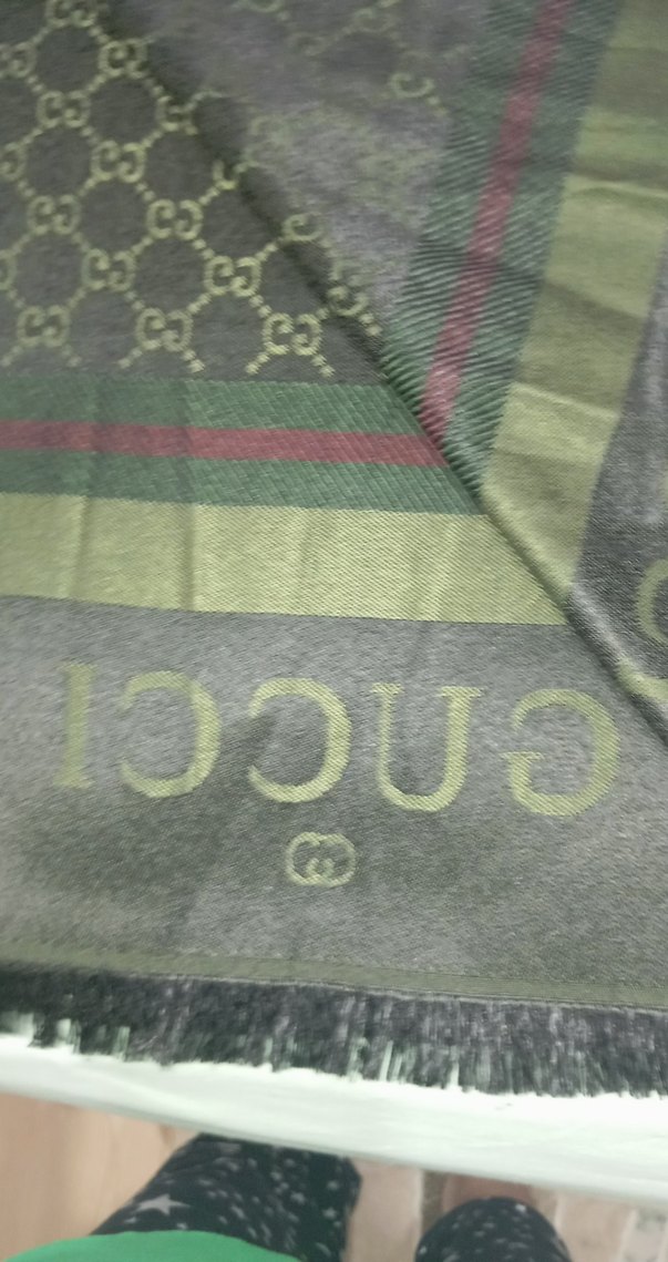 Kadın Gri Örgü Gucci Şal - Görsel 4