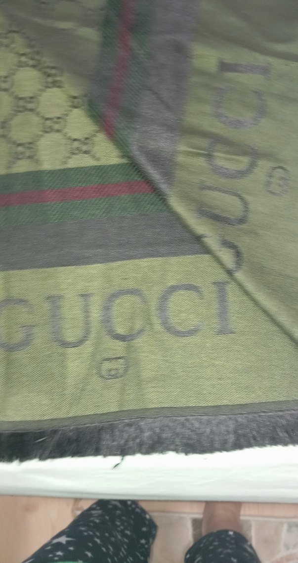 Kadın Gri Örgü Gucci Şal - Görsel 3