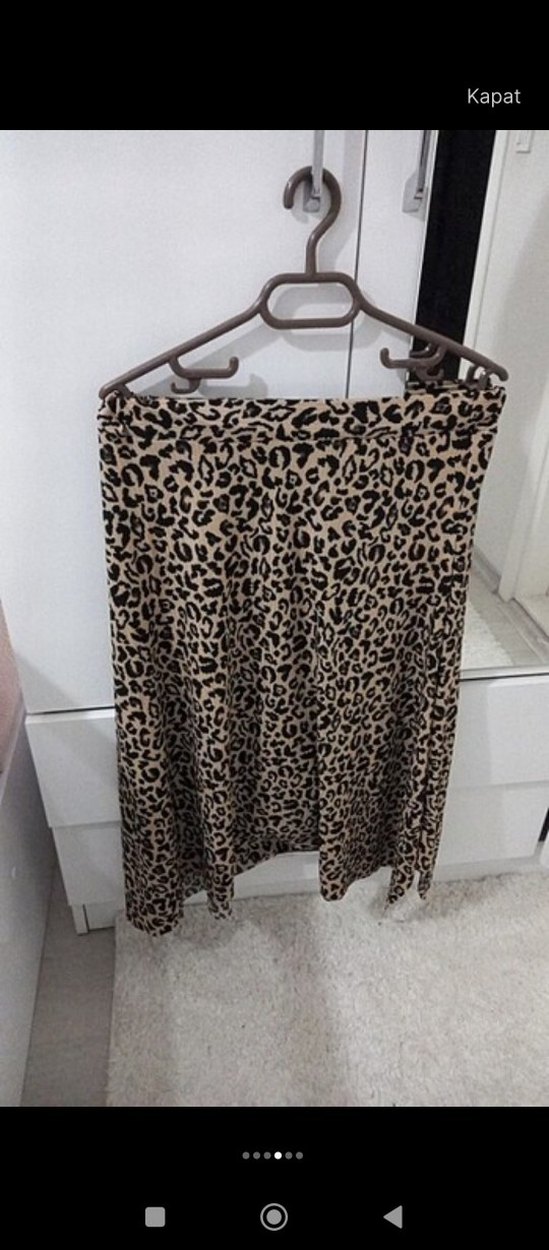 Bohem Tarzlı Uzun Zebra Desenli Etek - Görsel 3