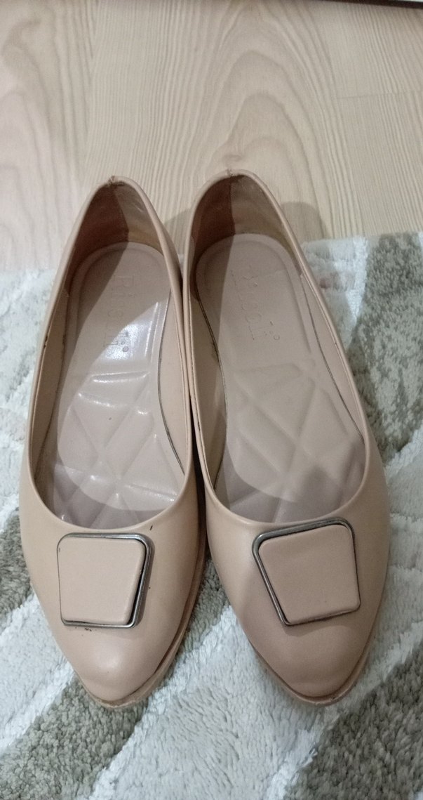 Bej Kadın Günlük Topuklu Babet - Görsel 2