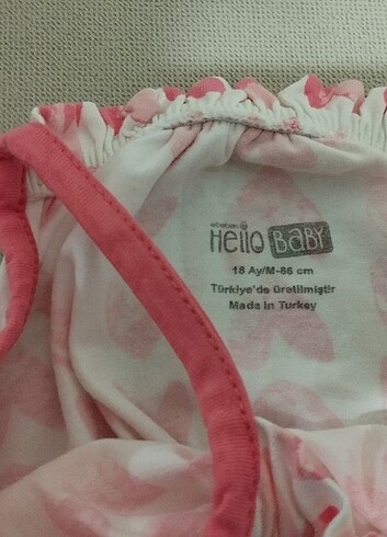 HelloBaby Pembe penye yazlık askılı şort takım