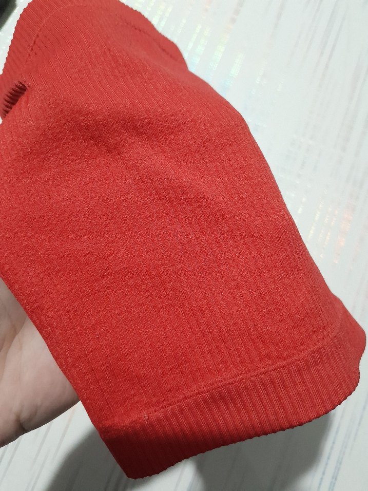 Kırmızı Straplez Mini Denim Büstiyer - Görsel 5