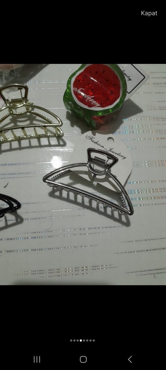 Gri Metal Tokalı Saç Mandalı - Görsel 2