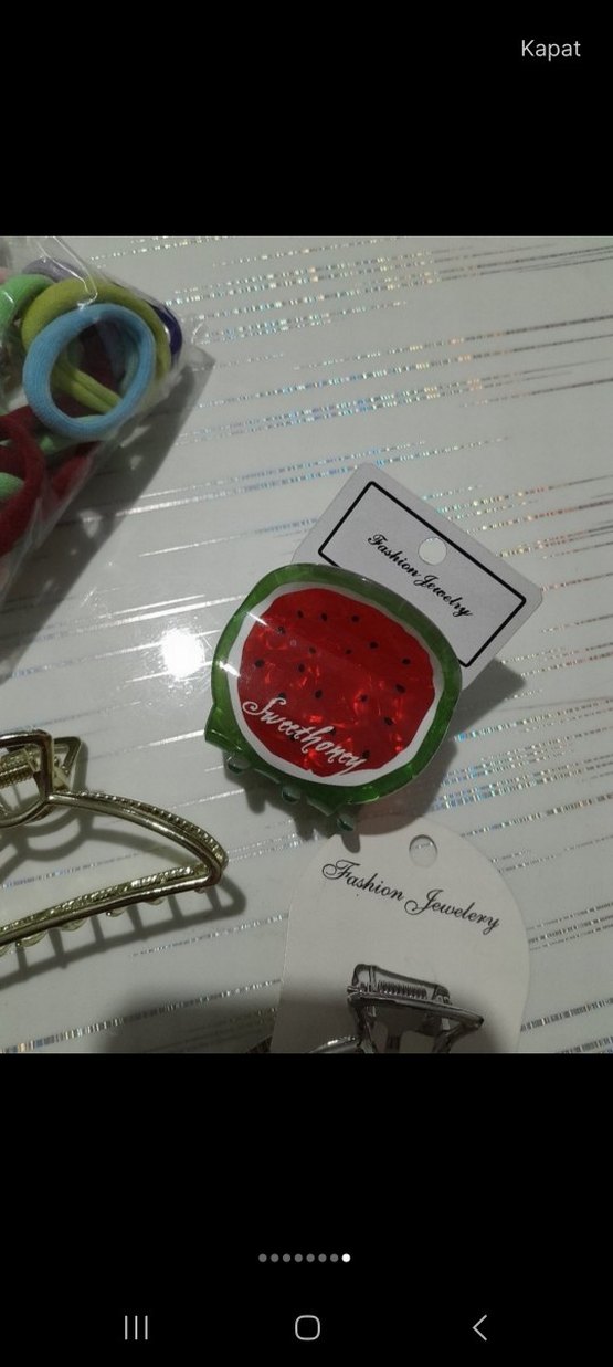 Parlak Kırmızı Retro Saç Tokası - Görsel 2