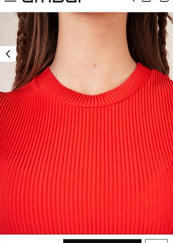 s Beden Kırmızı Mini Yüksek Yakalı Crop Top