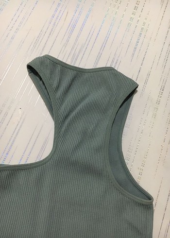 s Beden yeşil Renk Kolsuz Crop Top