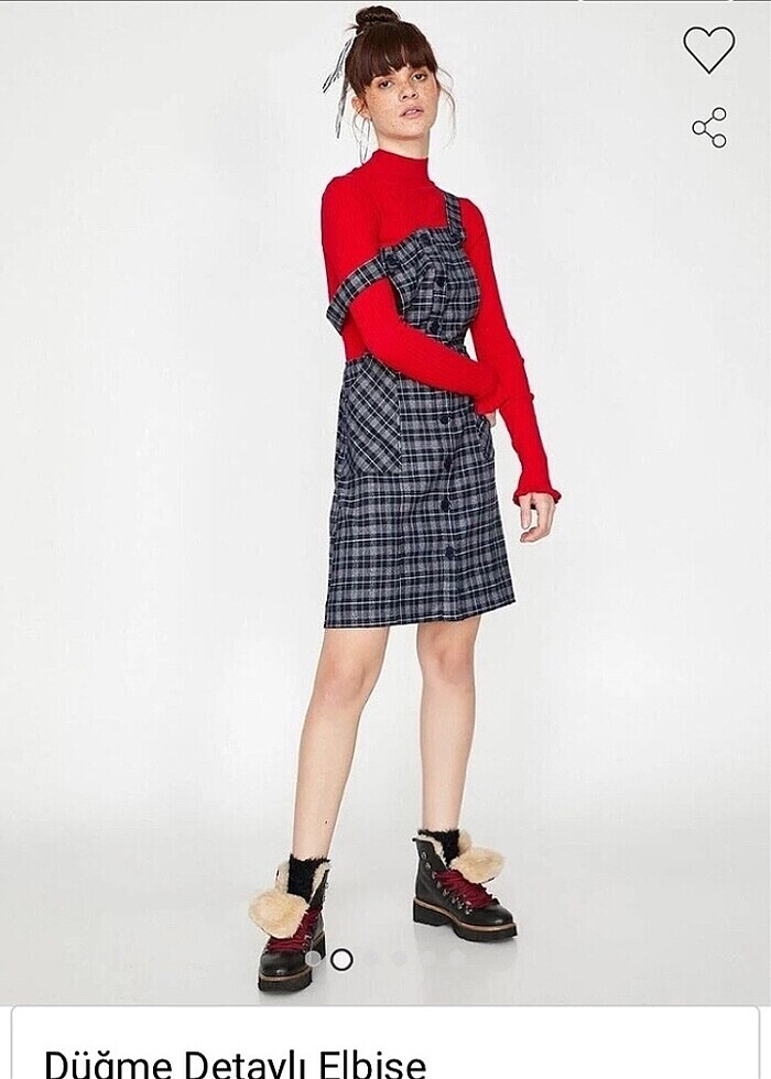 Düğme detaylı elbise - Görsel 2