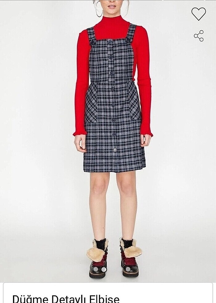 Düğme detaylı elbise - Görsel 3