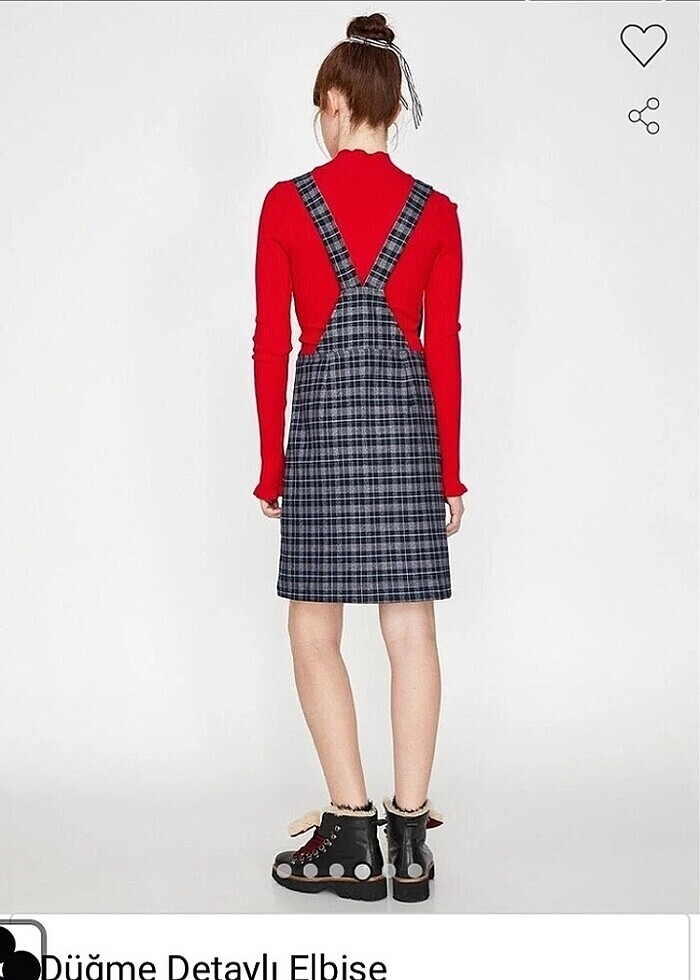 Düğme detaylı elbise - Görsel 4