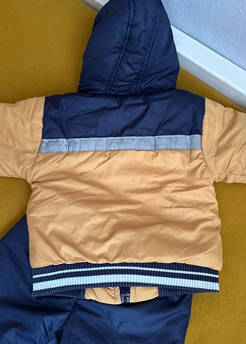 Sarı Lacivert Erkek Bebek Kayak Tulumu - Görsel 9