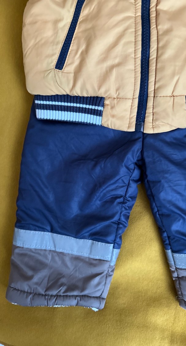 Sarı Lacivert Erkek Bebek Kayak Tulumu - Görsel 2