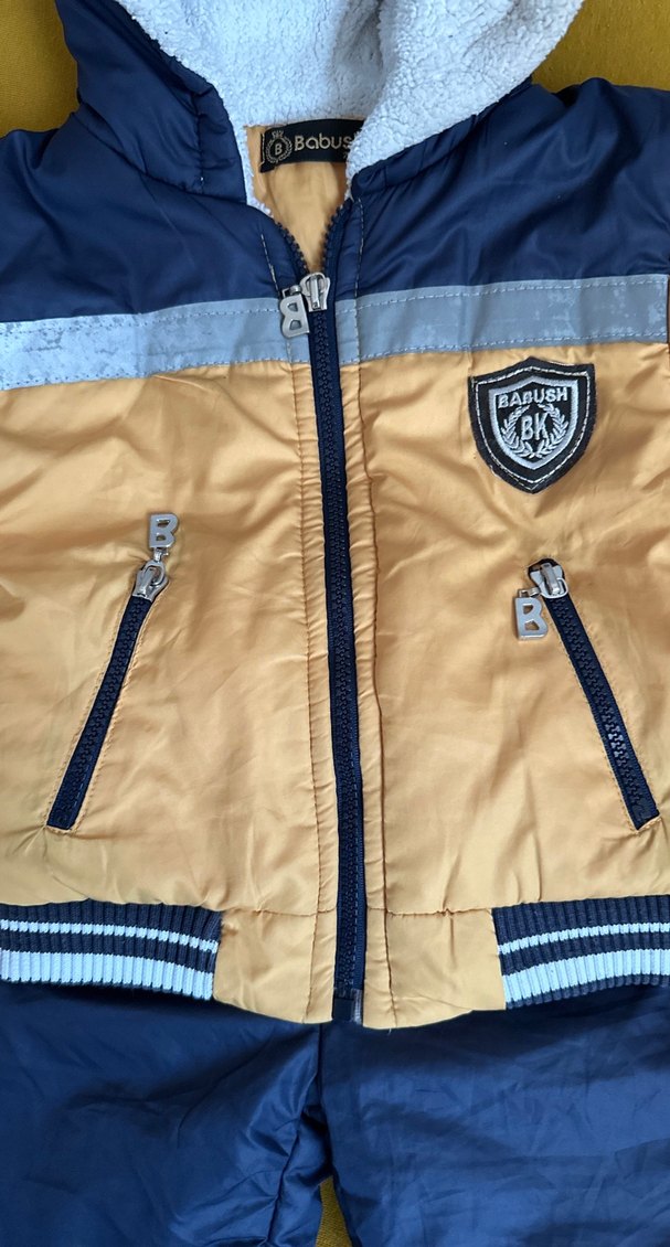 Sarı Lacivert Erkek Bebek Kayak Tulumu - Görsel 5