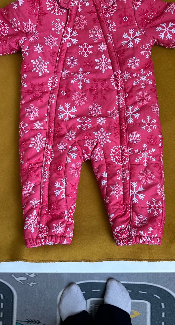 Kapüşonlu Pembe Kız Bebek Kar Tulumu - Görsel 2