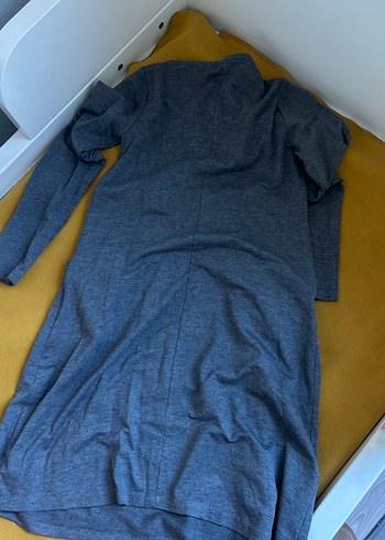 Gri Uzun Kollu Hamile Midi Elbise - Görsel 7