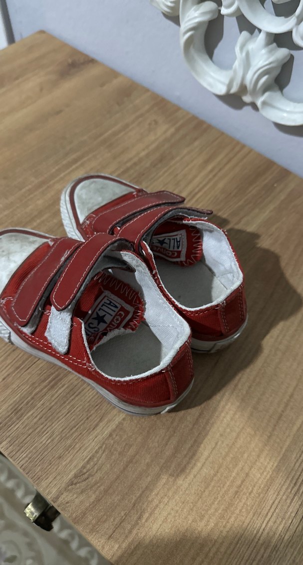 Kız Çocuk Kırmızı Cırt Cırtlı Spor Ayakkabı - Görsel 4