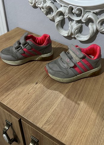 Kız Çocuk Gri Cırtlı Spor Ayakkabı - Görsel 2