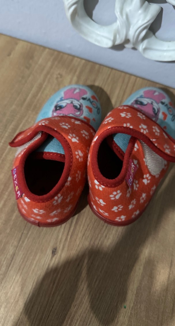 Renkli Kız Çocuk Ev Terliği, Cırtlı, Desenli - Görsel 5