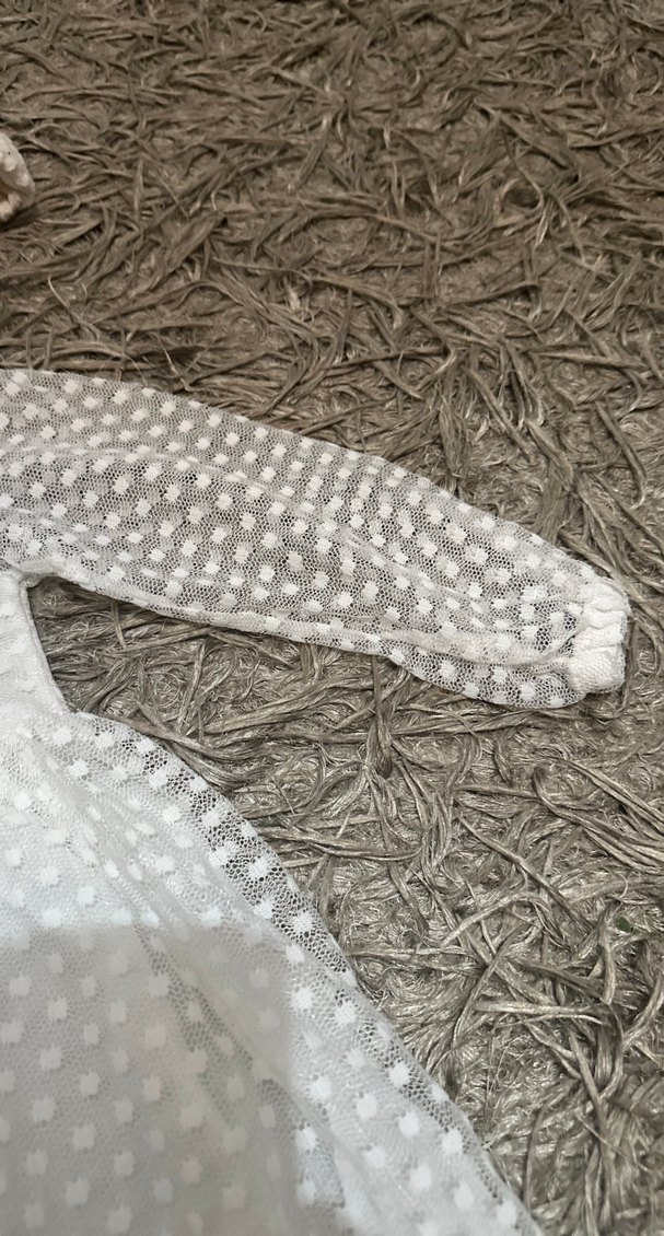 Uzun Kollu Beyaz Dantel Kız Elbisesi - Görsel 2