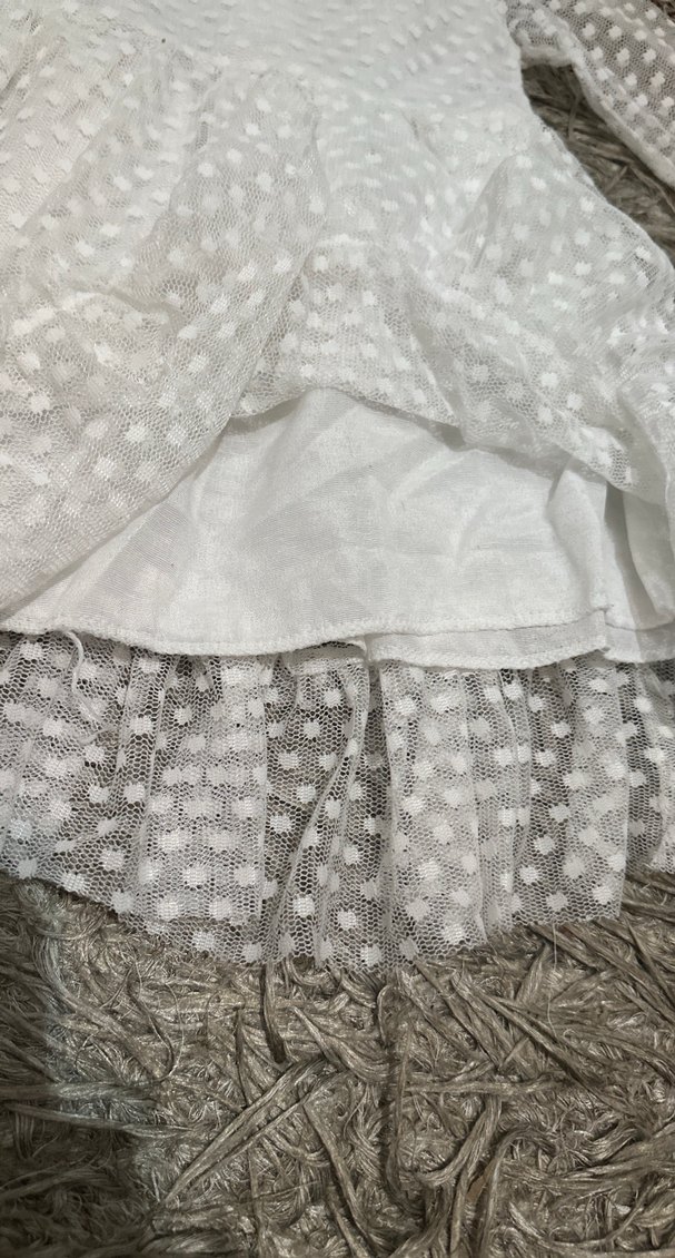 Uzun Kollu Beyaz Dantel Kız Elbisesi - Görsel 4