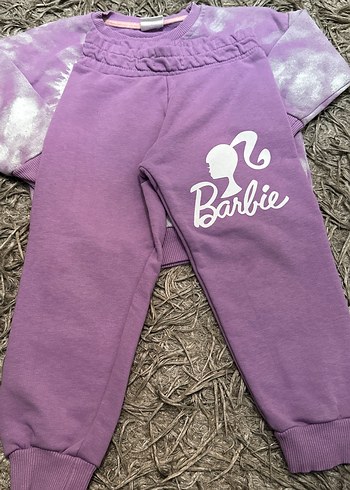 Mor Bağlama Desenli Barbie Eşofman Takımı - Görsel 3