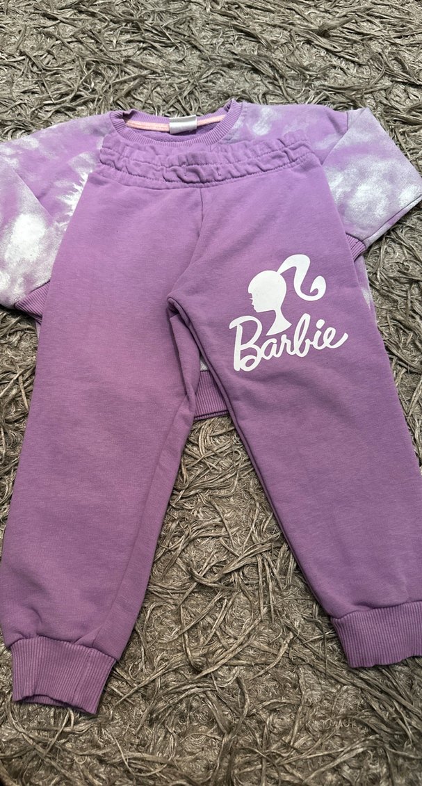 Mor Bağlama Desenli Barbie Eşofman Takımı - Görsel 3