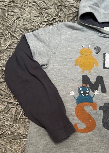 Kapüşonlu Uzun Kollu Erkek Sweatshirt - Görsel 2