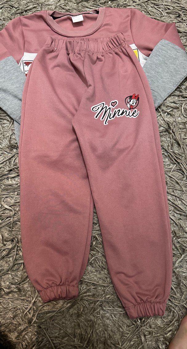 Baskılı Uzun Kollu Örgü Kız Bebek Takımı - Görsel 2