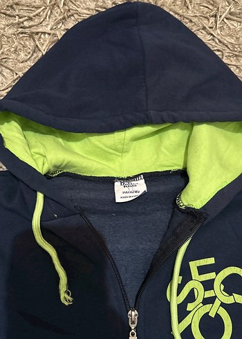 Renkli Baskılı Kapüşonlu Fermuarlı Sweatshirt - Görsel 5