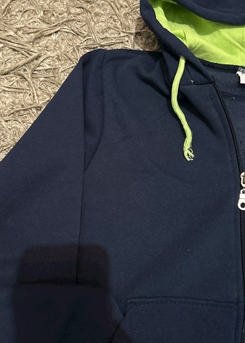 Renkli Baskılı Kapüşonlu Fermuarlı Sweatshirt - Görsel 6