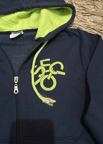 Renkli Baskılı Kapüşonlu Fermuarlı Sweatshirt - Görsel 4