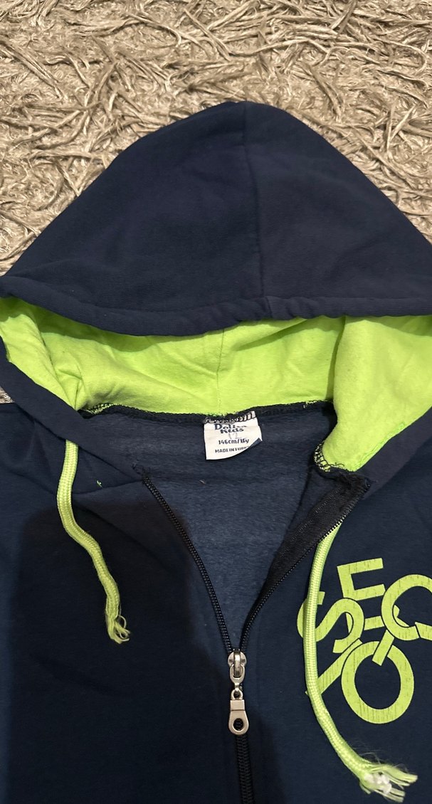 Renkli Baskılı Kapüşonlu Fermuarlı Sweatshirt - Görsel 5