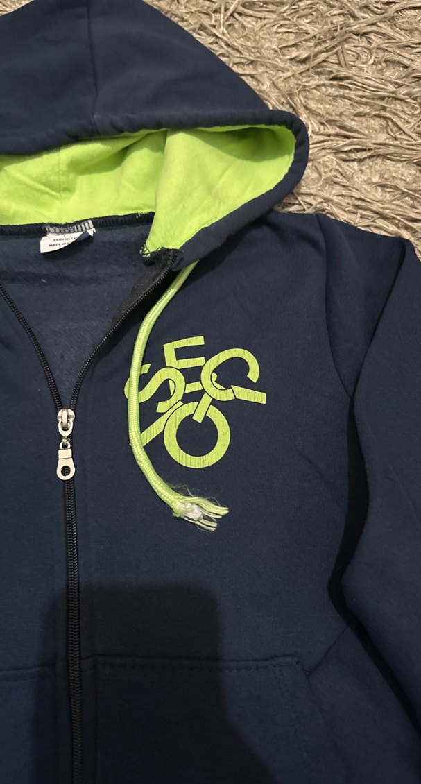 Renkli Baskılı Kapüşonlu Fermuarlı Sweatshirt - Görsel 4