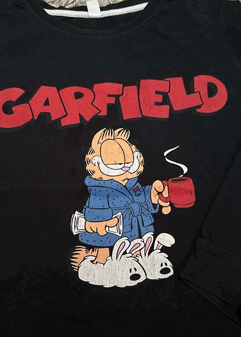 Garfield Baskılı Çocuk Sweatshirt Siyah - Görsel 3