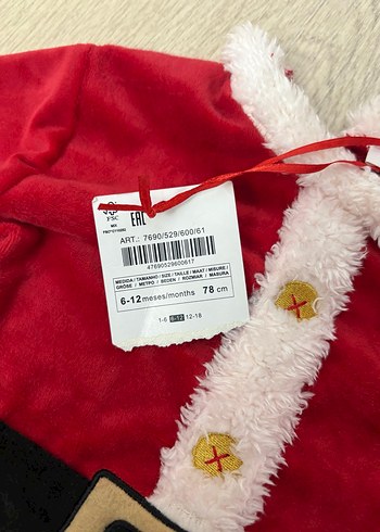 Kemerli Kırmızı Bebek Noel Tulumu - Görsel 5