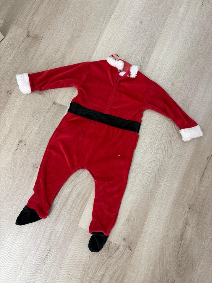 Kemerli Kırmızı Bebek Noel Tulumu - Görsel 3