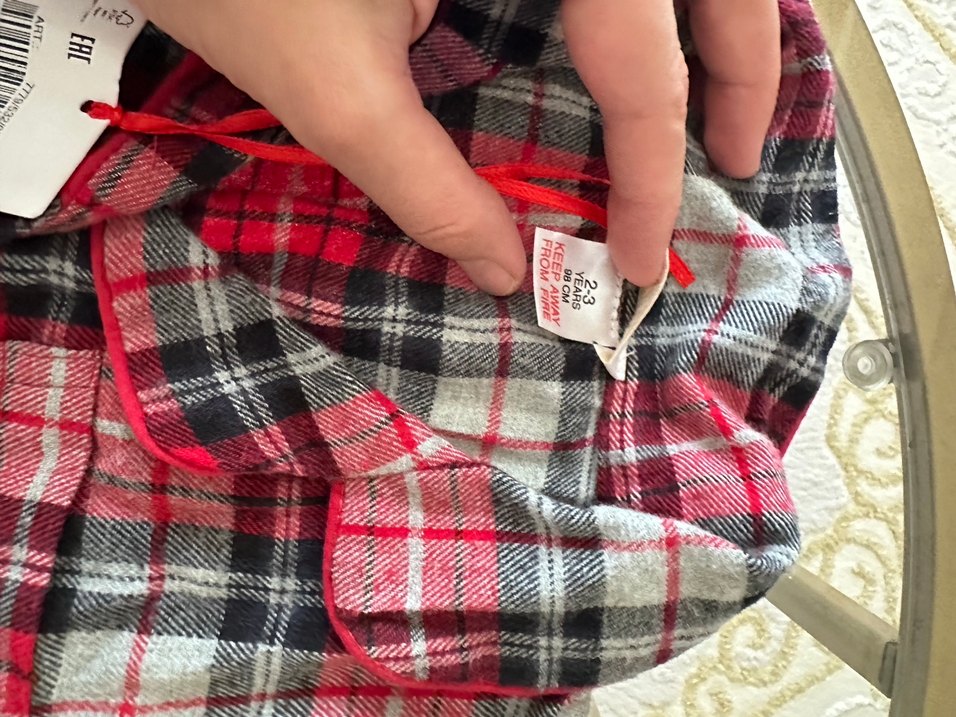 kiz Çocuk Kırmızı Kareli Uzun Kollu Gömlek - Görsel 2