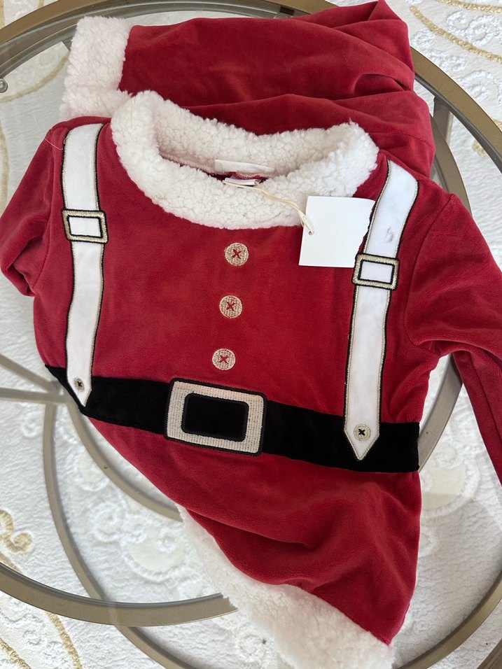 Kız Çocuk Kırmızı Kemer Detaylı Takım - Görsel 3