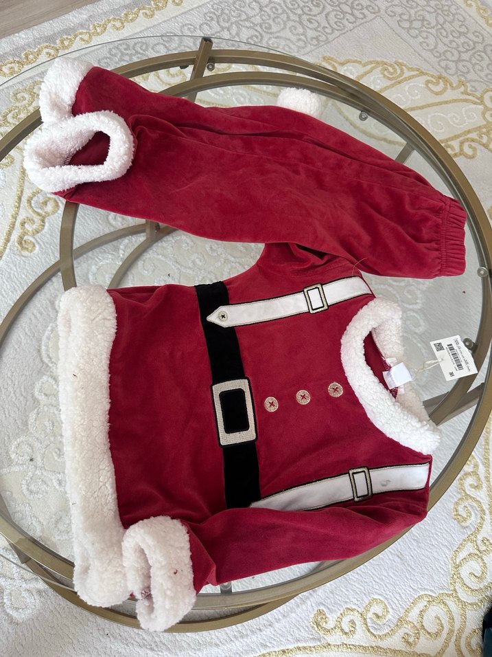 Kız Çocuk Kırmızı Kemer Detaylı Takım - Görsel 2