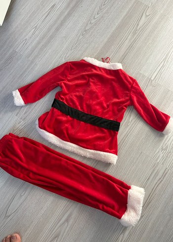 Kemerli Kırmızı Çocuk Noel Kostümü - Görsel 2
