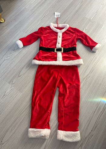 Kemerli Kırmızı Çocuk Noel Kostümü - Görsel 6