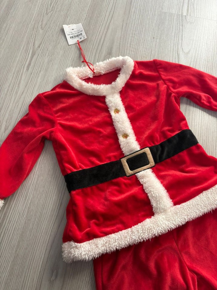 Kemerli Kırmızı Çocuk Noel Kostümü - Görsel 5