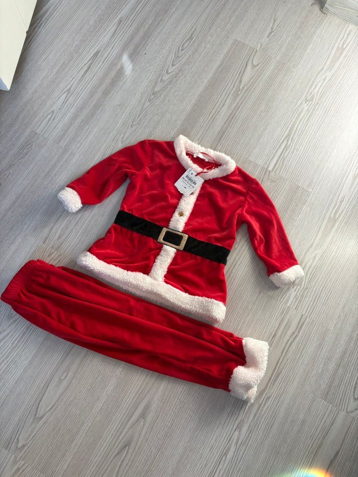 Kemerli Kırmızı Çocuk Noel Kostümü - Görsel 3