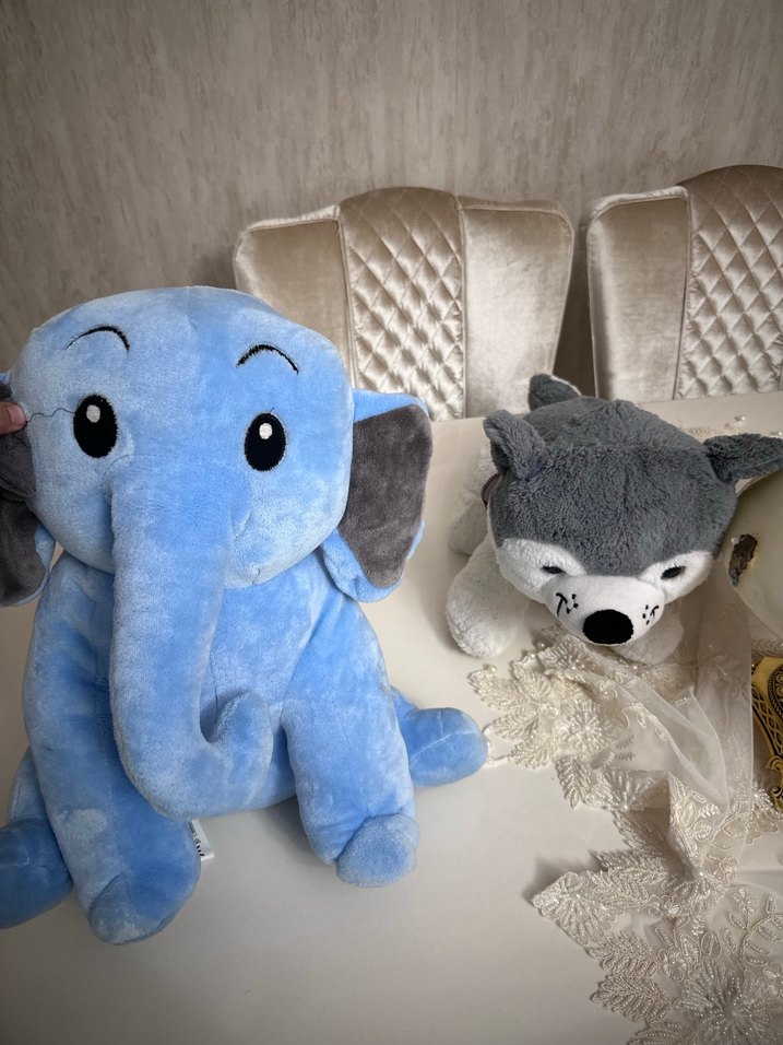 Gri Peluş Kurt Oyuncak - Görsel 3