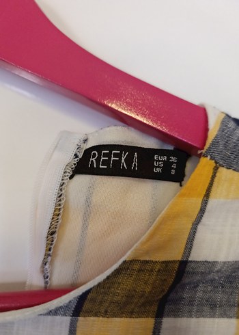 Sarı Ekose elbise - Görsel 6