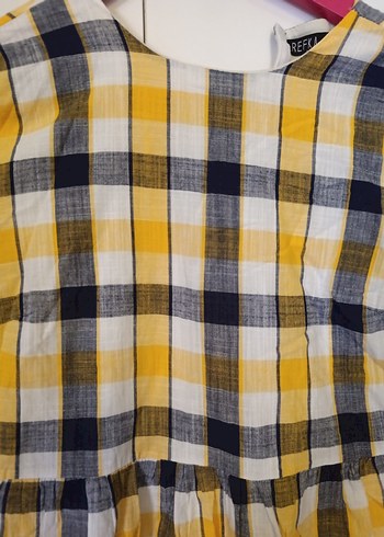 Sarı Ekose elbise - Görsel 5