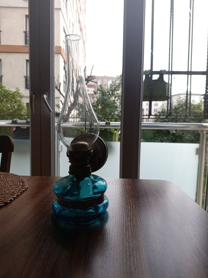 Mavi Cam Yağ Lambası - Görsel 3