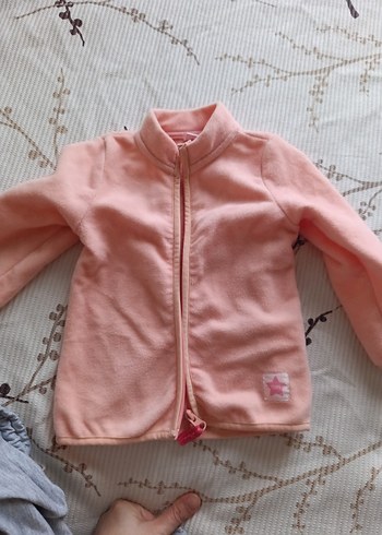 Kız Çocuk Pembe Fermuarlı Polar Ceket - Görsel 4